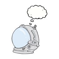 cartoon astronaut helmet with thought bubble N24