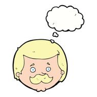 cartoon man with mustache thought bubble N69