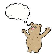 cartoon funny bear with thought bubble N2