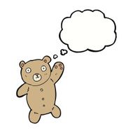 cartoon cute teddy bear with thought bubble N16