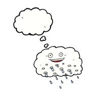 cartoon rain cloud with thought bubble N13