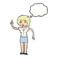 cartoon woman with idea thought bubble N207