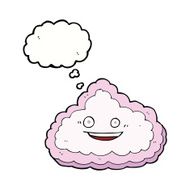 cartoon decorative cloud with thought bubble N5