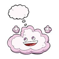 cartoon decorative cloud with thought bubble N6