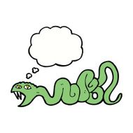 cartoon snake with thought bubble N49