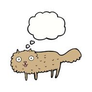 cartoon furry cat with thought bubble N8
