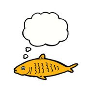 cartoon fish with thought bubble N72