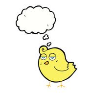 cartoon bird with thought bubble N232