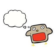 cartoon robin with thought bubble N17
