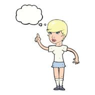 cartoon woman with idea thought bubble N210