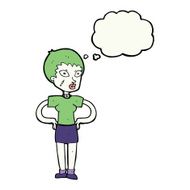 cartoon halloween girl with thought bubble N17