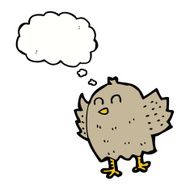 cartoon bird with thought bubble N235