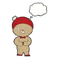 cartoon teddy bear with thought bubble N20