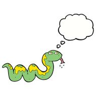 cartoon snake with thought bubble N50