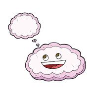 cartoon decorative cloud with thought bubble N7