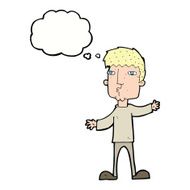 cartoon curious man with thought bubble N55