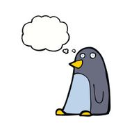 Cartoon Penguin With Thought Bubble N9