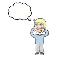 cartoon secret robot with thought bubble N9