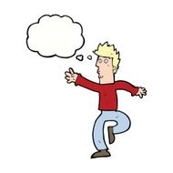 cartoon urgent man with thought bubble N8