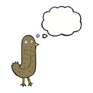 funny cartoon bird with thought bubble N109