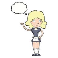 cartoon maid with thought bubble N33