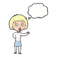 cartoon bored woman with thought bubble N26