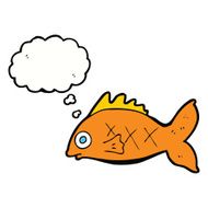 cartoon fish with thought bubble N73