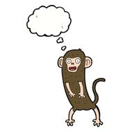 cartoon crazy monkey with thought bubble N9