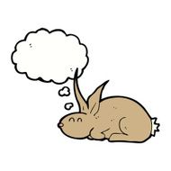 cartoon rabbit with thought bubble N74