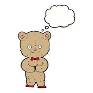 cartoon teddy bear with thought bubble N25