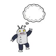 cartoon robot with thought bubble N140
