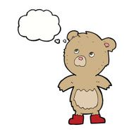 cartoon teddy bear with thought bubble N26