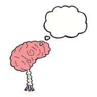 cartoon brain with thought bubble