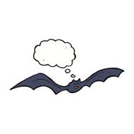 cartoon bat with thought bubble N16