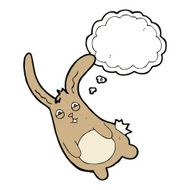 funny cartoon rabbit with thought bubble N9