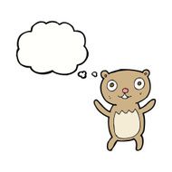 cartoon teddy bear with thought bubble N27
