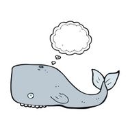 cartoon whale with thought bubble N30