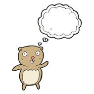 cartoon teddy bear with thought bubble N28