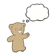 cartoon teddy bear with thought bubble N29
