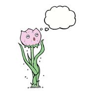 cartoon flower with thought bubble N32