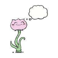 cartoon flower with thought bubble N33