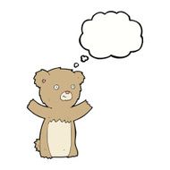 cartoon teddy bear with thought bubble N32