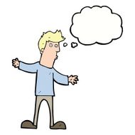 cartoon curious man with thought bubble N56