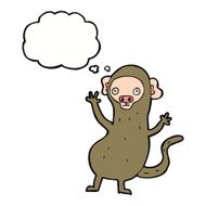 cartoon monkey with thought bubble N26