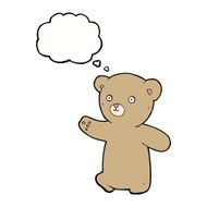 cartoon teddy bear with thought bubble N33