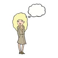cartoon female spy with thought bubble N27