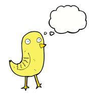 funny cartoon bird with thought bubble N111