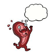 meat cartoon character with thought bubble N4