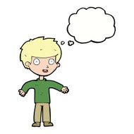 cartoon happy man with thought bubble N376