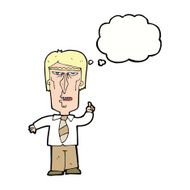 cartoon grumpy boss with thought bubble N8